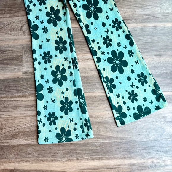UO Urban Outfitters Bryn Retro Floral Print Pull-On Flare Pants Vintage Size S-P - Picture 9 of 15